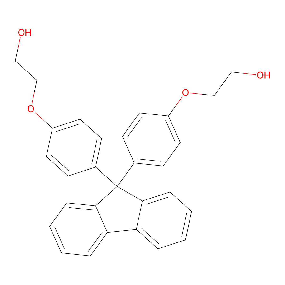 9,9-Bis[4-(2-hydroxyethoxy)phenyl]fluorene molecular structure, CAS 117344-32-8
