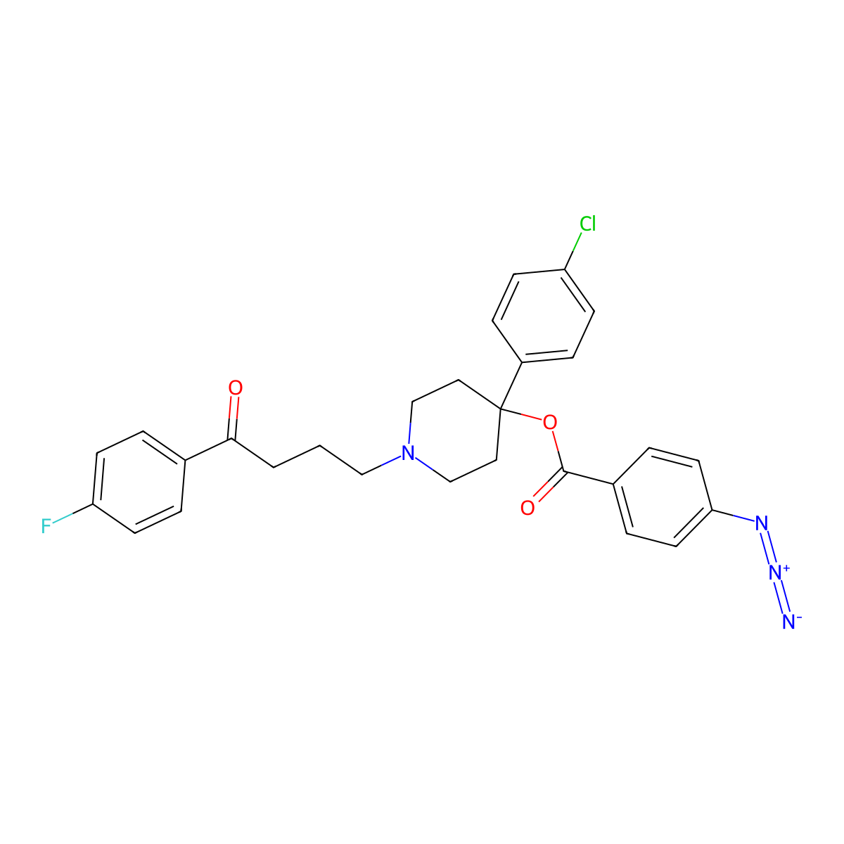 Haloperidol 4-azidobenzoate molecular structure, CAS 117345-85-4