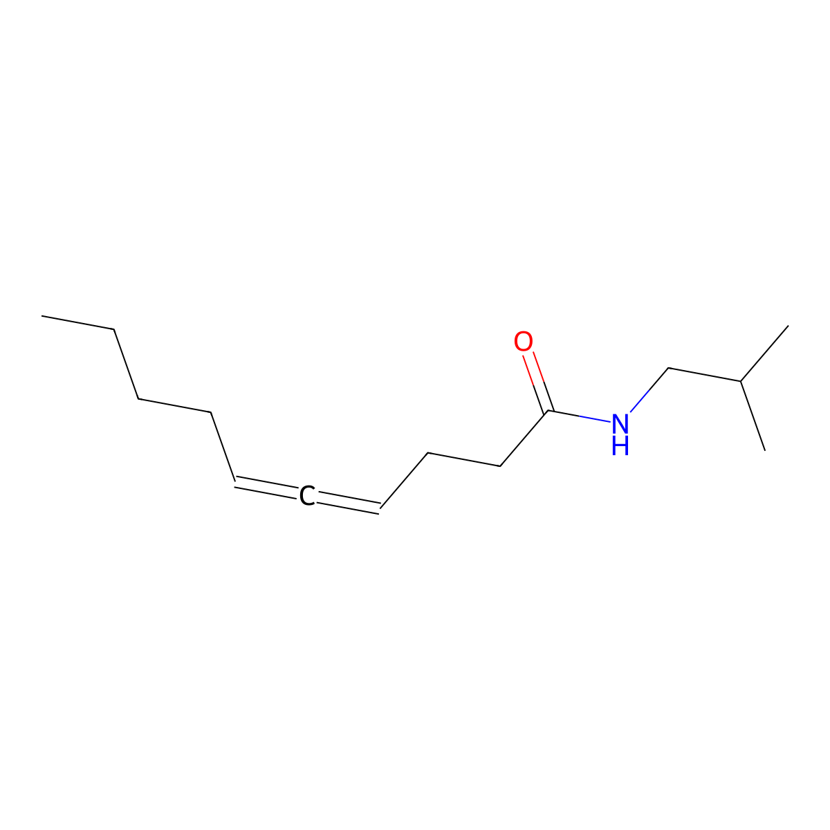 N-(2-methylpropyl)deca-4,5-dienamide molecular structure, CAS 117345-89-8