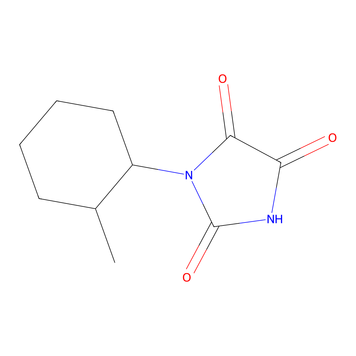 1-(2-Methylcyclohexyl)imidazolidine-2,4,5-trione molecular structure, CAS 117346-32-4