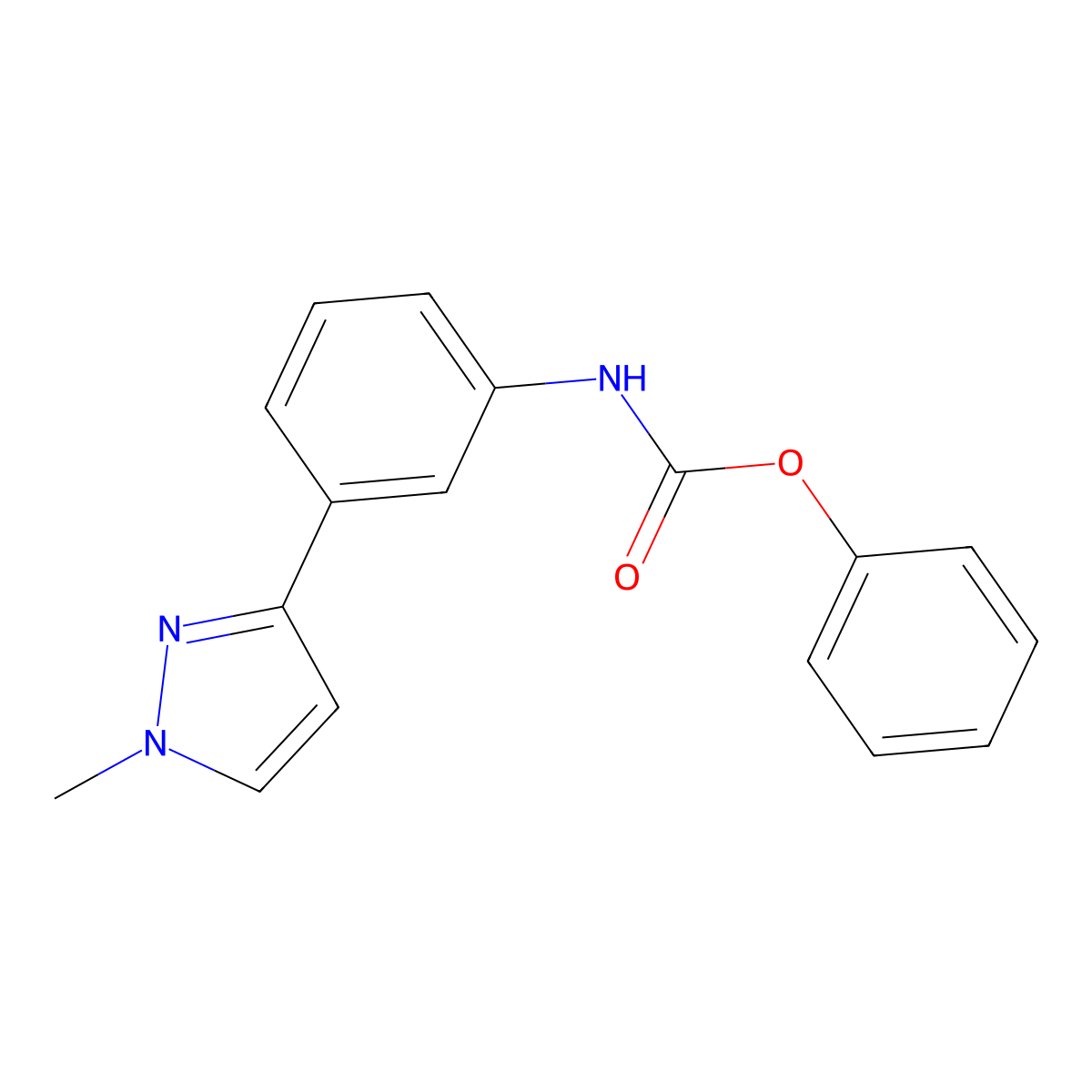 Phenyl N-[3-(1-methyl-1H-pyrazol-3-yl)phenyl]carbamate molecular structure, CAS 1173460-79-1