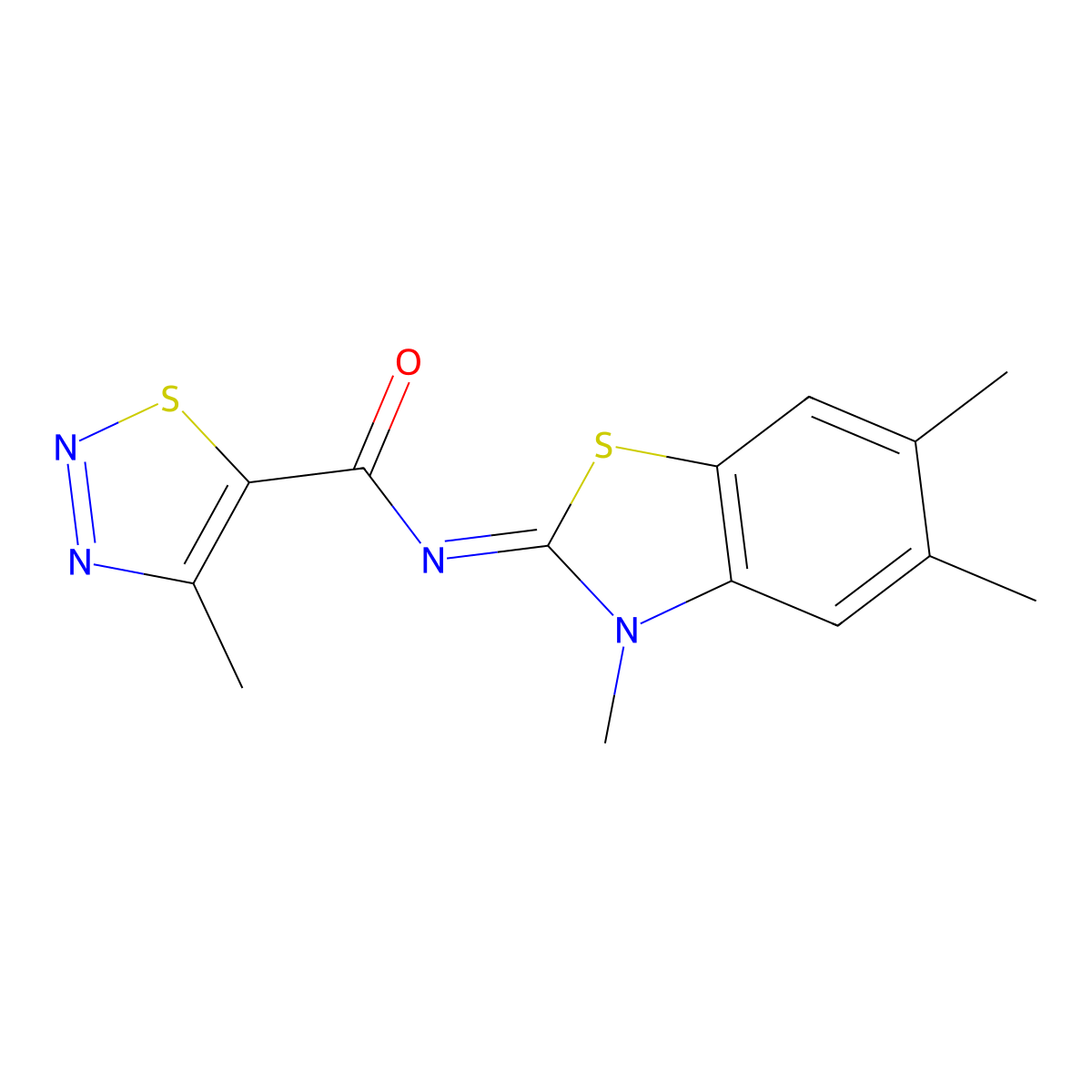 (Z)-4-methyl-N-(3,5,6-trimethylbenzo[d]thiazol-2(3H)-ylidene)-1,2,3-thiadiazole-5-carboxamide molecular structure, CAS 1173468-64-8