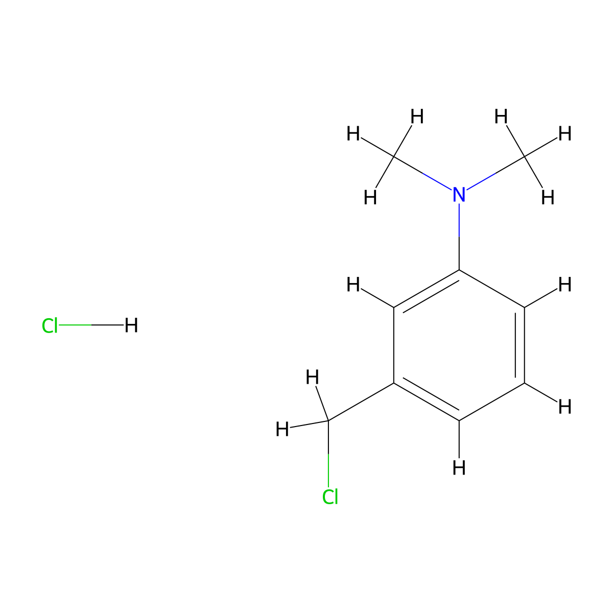3-(chloromethyl)-N,N-dimethylaniline hydrochloride molecular structure, CAS 117347-85-0