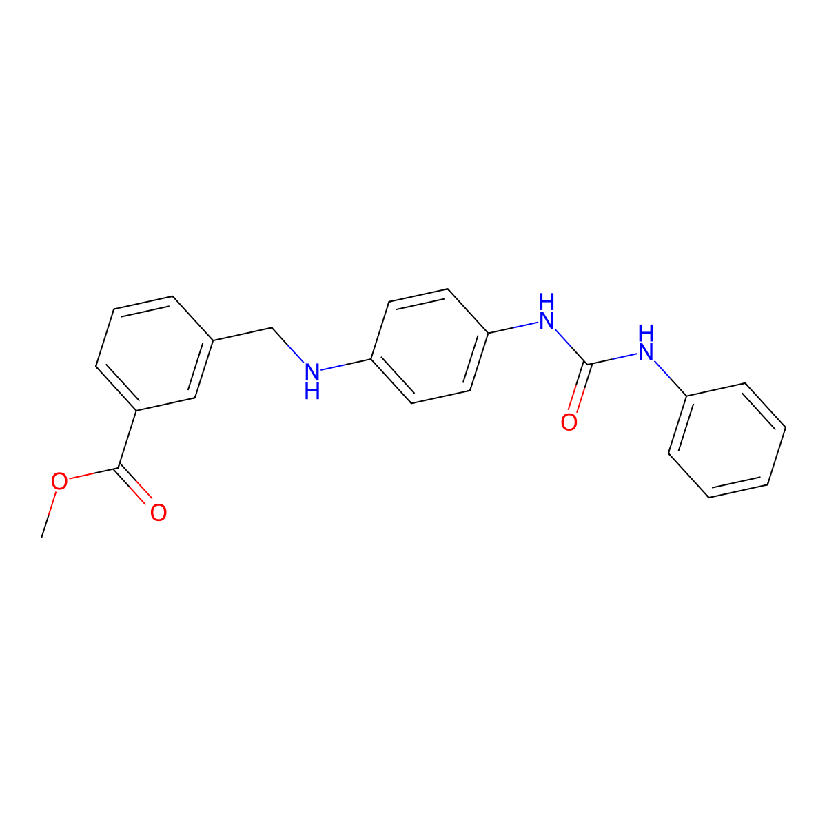 Methyl 3-[({4-[(phenylcarbamoyl)amino]phenyl}amino)methyl]benzoate molecular structure, CAS 1173492-88-0