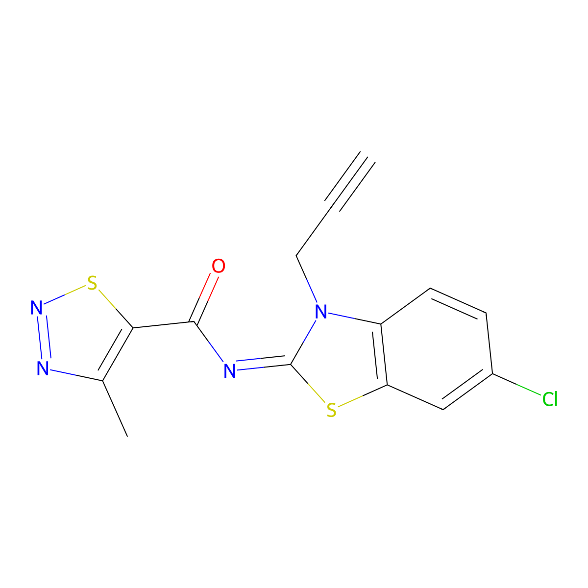 (Z)-N-(6-chloro-3-(prop-2-yn-1-yl)benzo[d]thiazol-2(3H)-ylidene)-4-methyl-1,2,3-thiadiazole-5-carboxamide molecular structure, CAS 1173495-47-0
