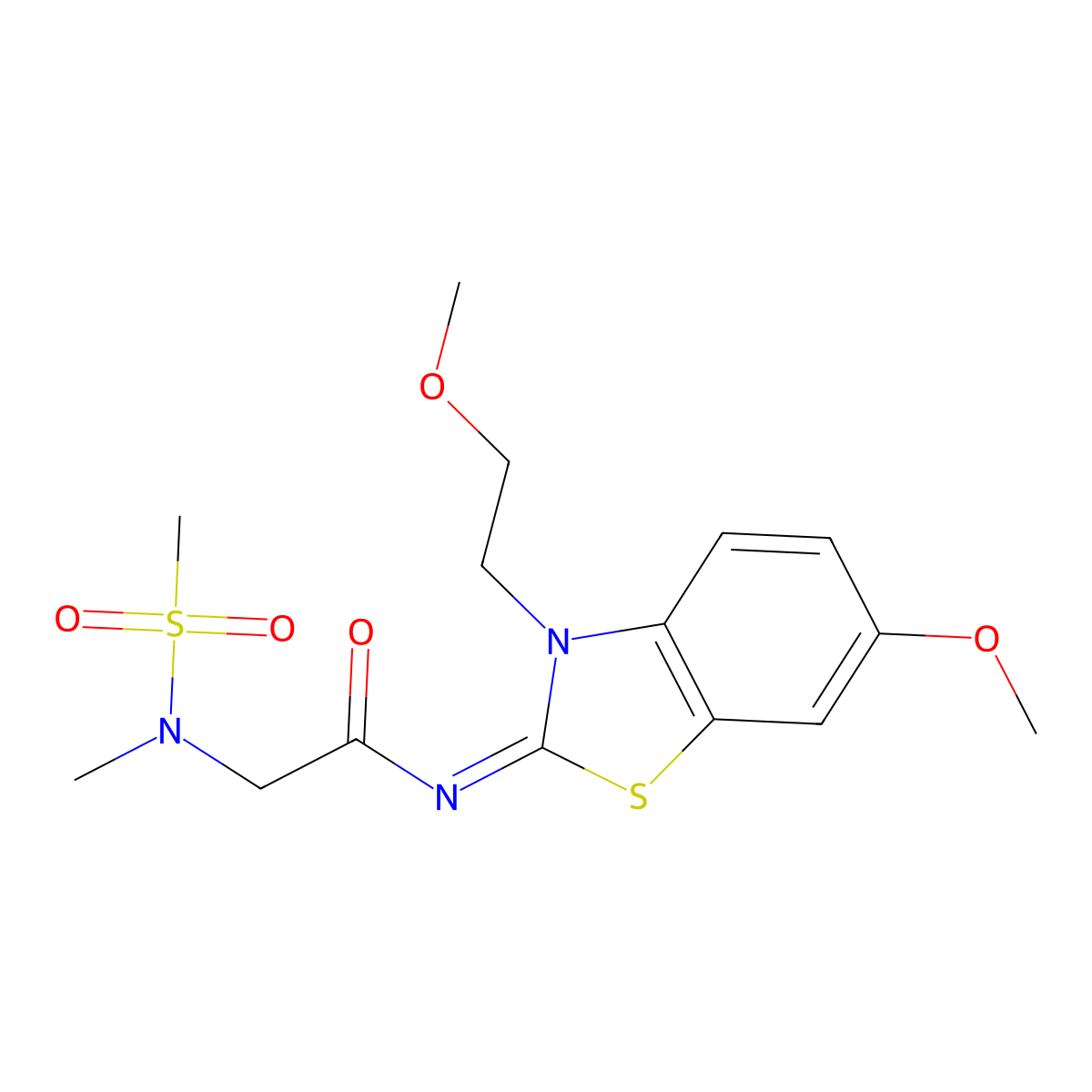 (E)-N-(6-methoxy-3-(2-methoxyethyl)benzo[d]thiazol-2(3H)-ylidene)-2-(N-methylmethylsulfonamido)acetamide molecular structure, CAS 1173495-97-0