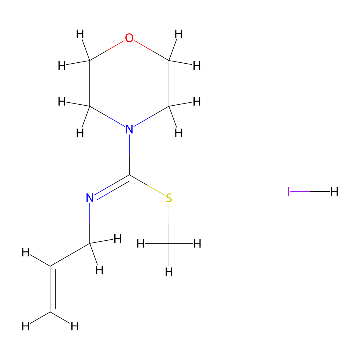 [(Methylsulfanyl)(morpholin-4-yl)methylidene](prop-2-en-1-yl)amine hydroiodide molecular structure, CAS 1173529-99-1
