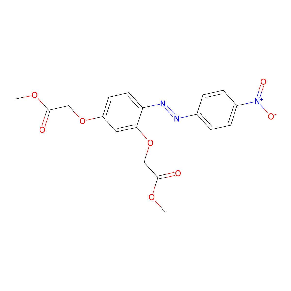 Dimethyl 2,2'-[{4-[(4-nitrophenyl)diazenyl]benzene-1,3-diyl}bis(oxy)]diacetate molecular structure, CAS 1173556-22-3