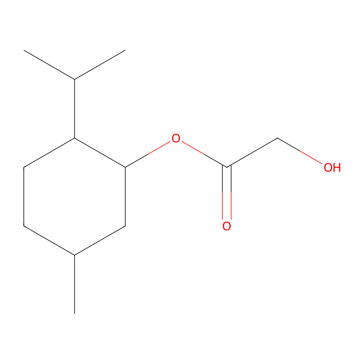 5-Methyl-2-(propan-2-yl)cyclohexyl 2-hydroxyacetate molecular structure, CAS 117356-20-4
