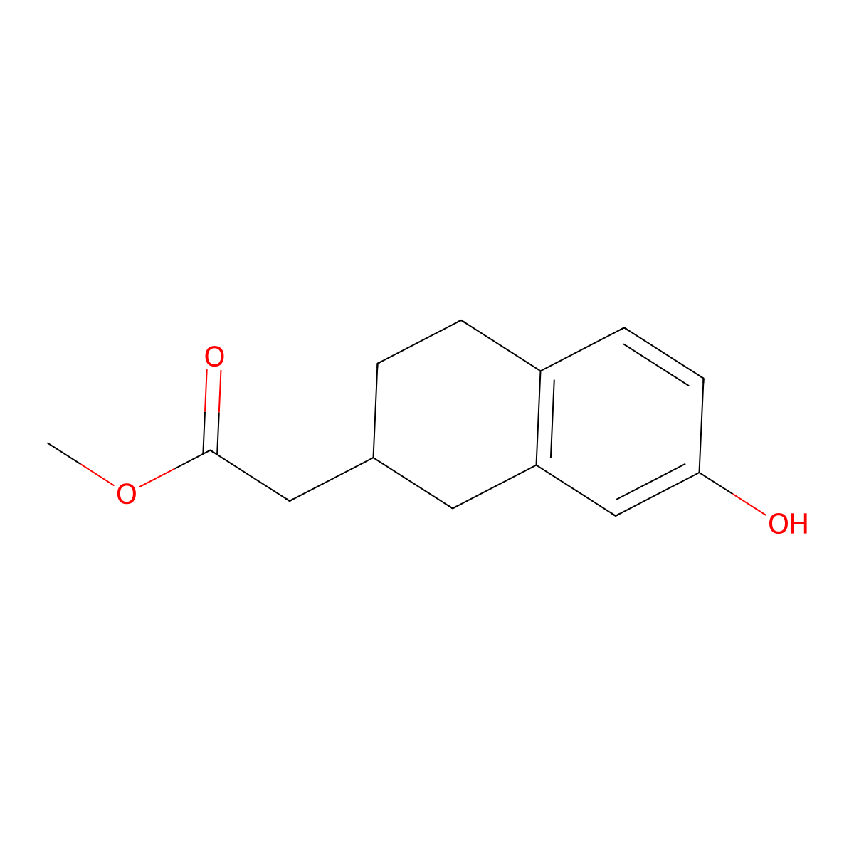 Methyl 2-(7-hydroxy-1,2,3,4-tetrahydronaphthalen-2-yl)acetate molecular structure, CAS 117356-88-4