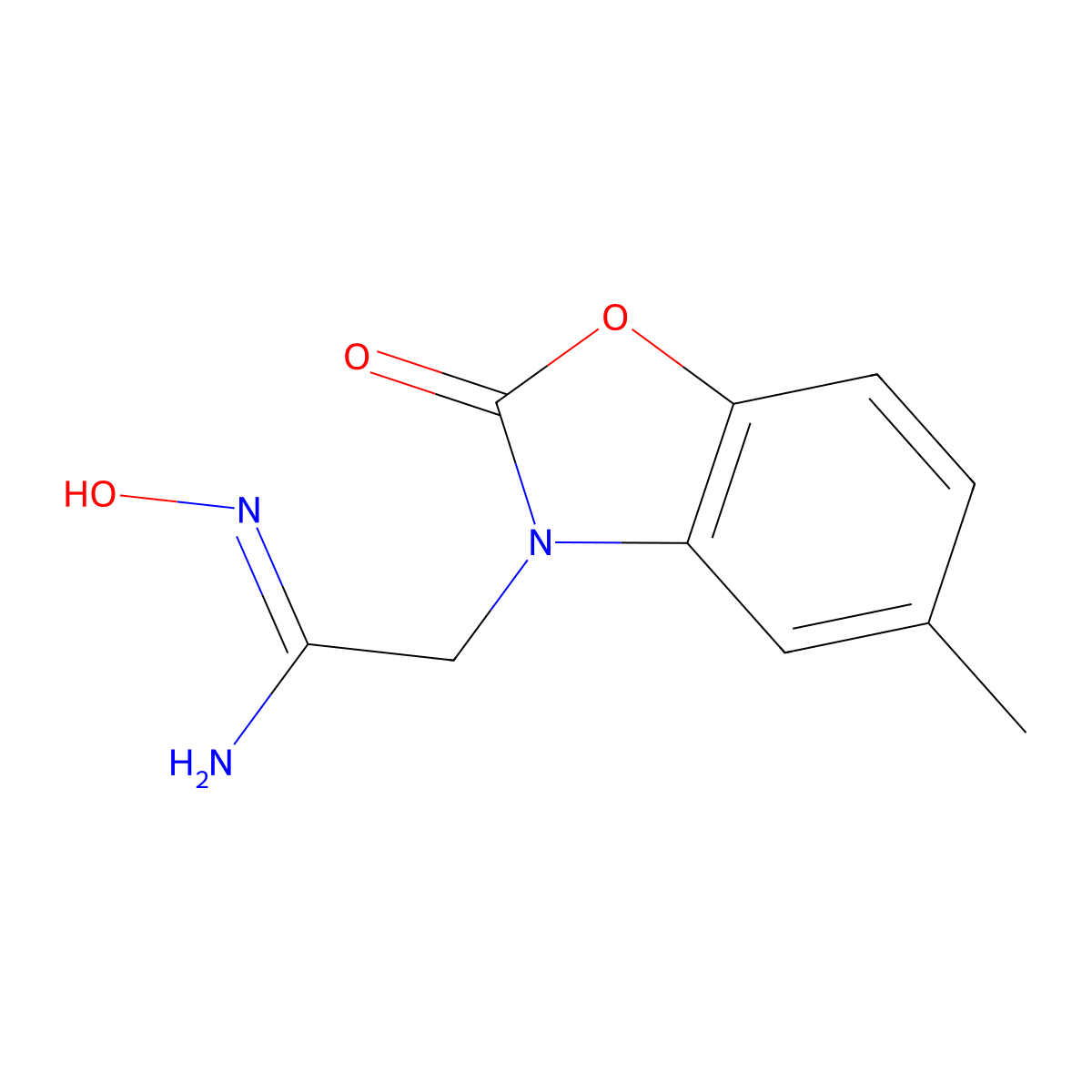 (1Z)-N'-hydroxy-2-(5-methyl-2-oxo-1,3-benzoxazol-3(2H)-yl)ethanimidamide molecular structure, CAS 1173575-70-6