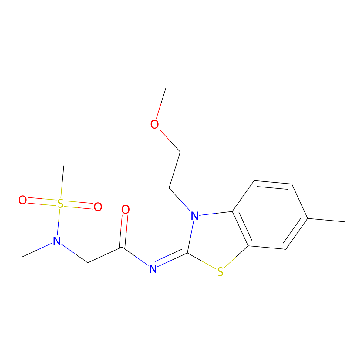 (E)-N-(3-(2-methoxyethyl)-6-methylbenzo[d]thiazol-2(3H)-ylidene)-2-(N-methylmethylsulfonamido)acetamide molecular structure, CAS 1173600-62-8