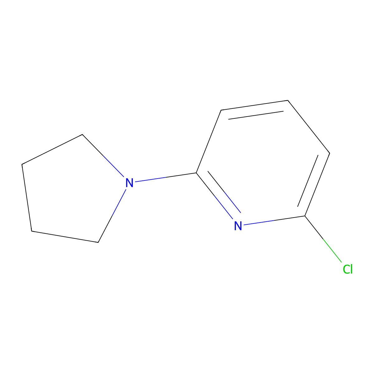 2-Chloro-6-(pyrrolidin-1-yl)pyridine molecular structure, CAS 117362-51-3
