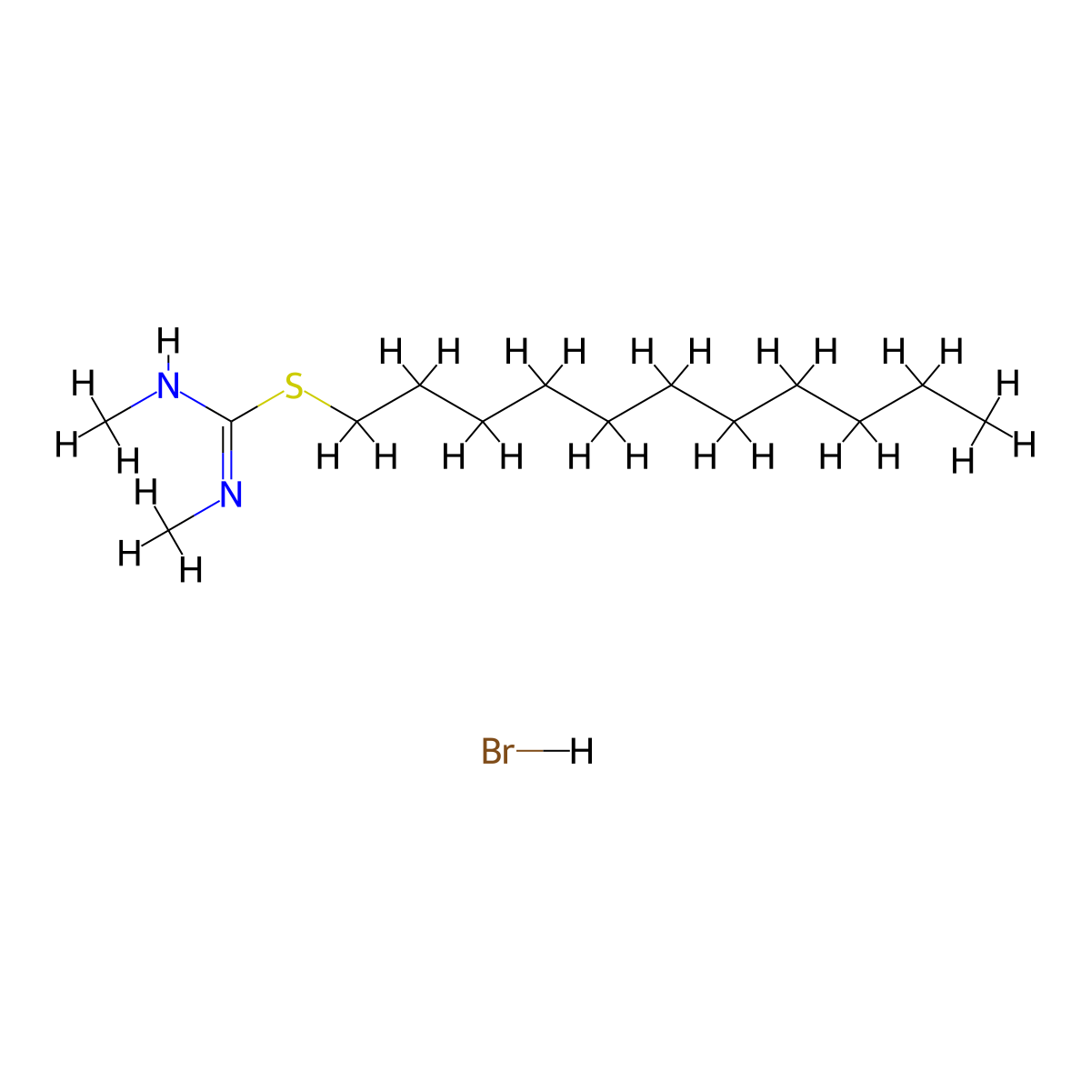 N,N'-dimethyl(undecylsulfanyl)methanimidamide hydrobromide molecular structure, CAS 1173622-54-2