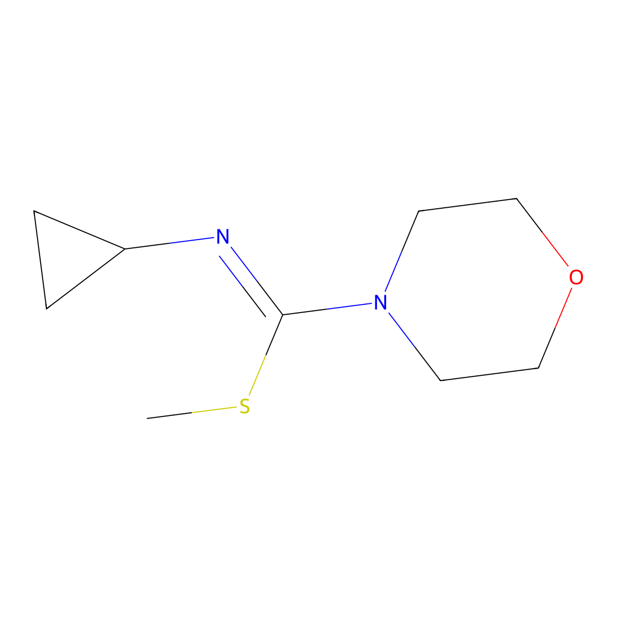 Methyl (E)-N-cyclopropylmorpholine-4-carbimidothioate molecular structure, CAS 1173656-05-7
