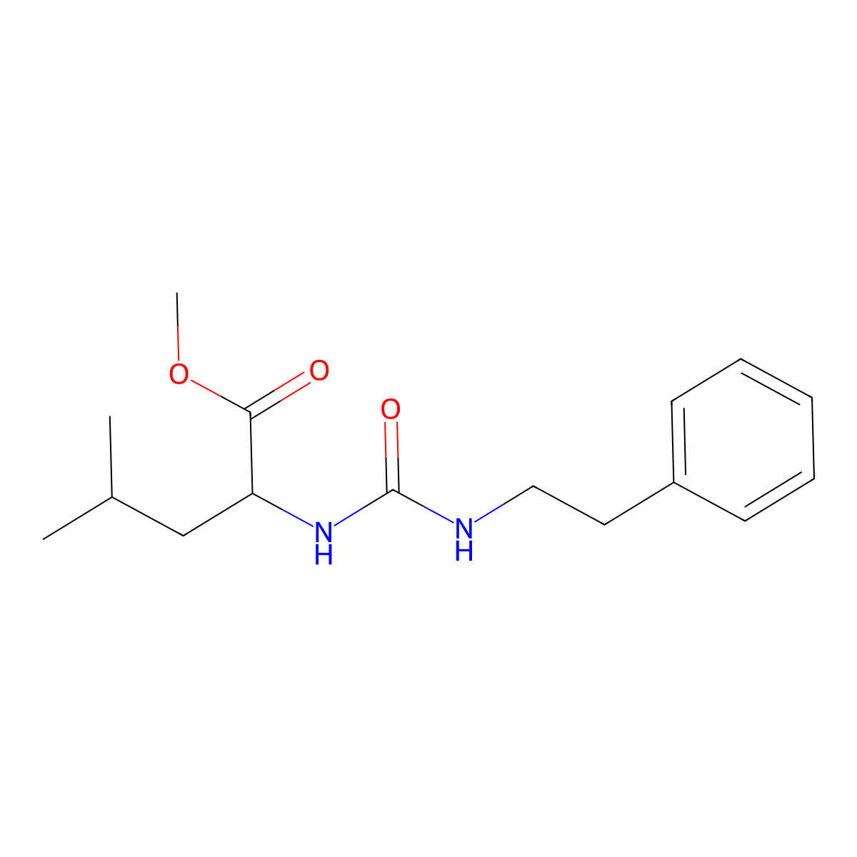 (S)-methyl 4-methyl-2-(3-phenethylureido)pentanoate molecular structure, CAS 1173661-26-1