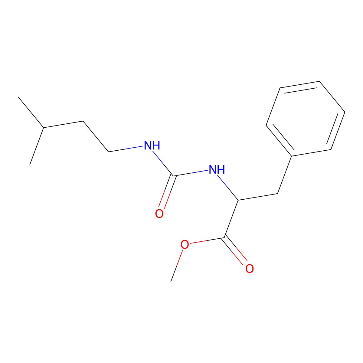 methyl (2S)-2-(3-methylbutylcarbamoylamino)-3-phenylpropanoate molecular structure, CAS 1173662-88-8