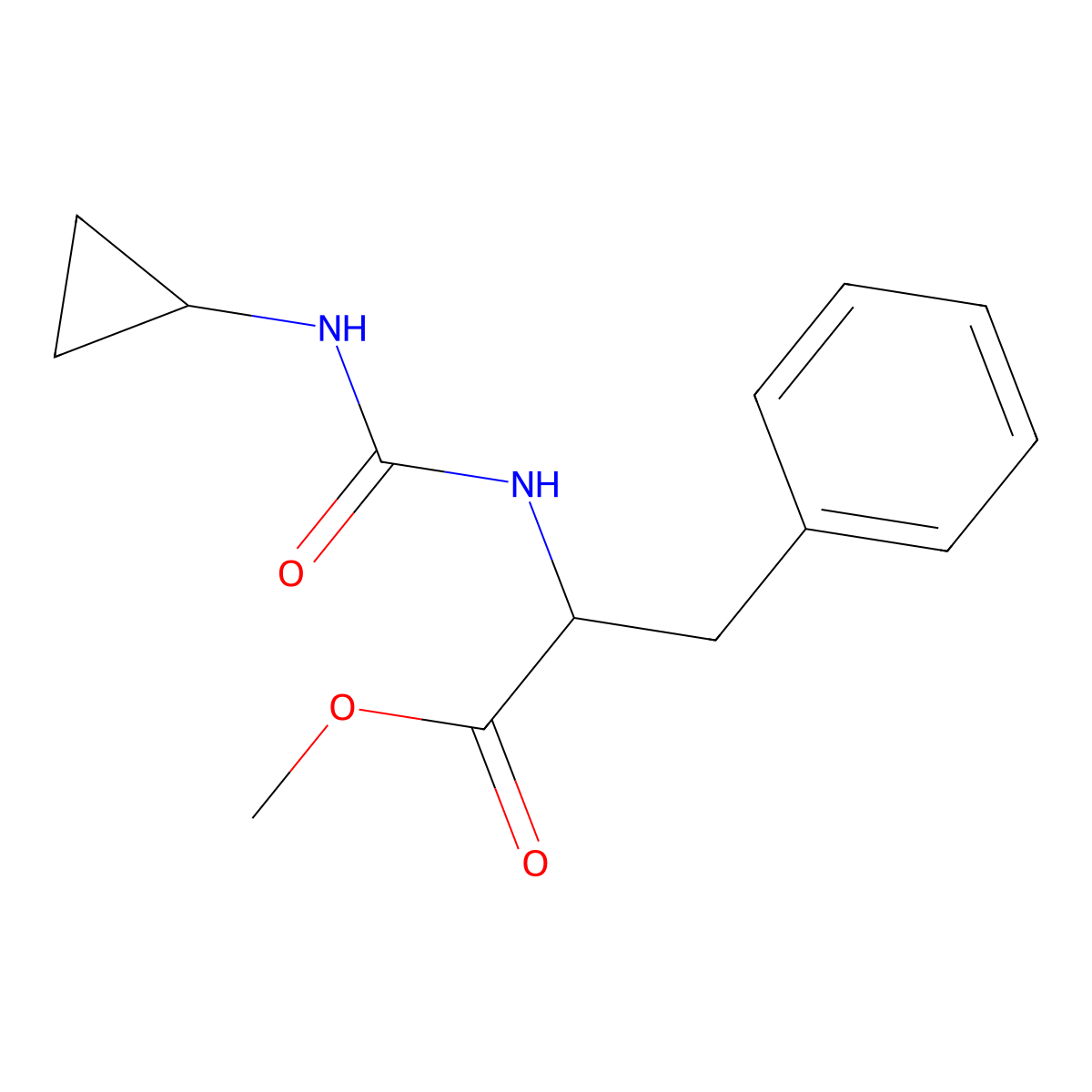 (S)-methyl 2-(3-cyclopropylureido)-3-phenylpropanoate molecular structure, CAS 1173665-79-6