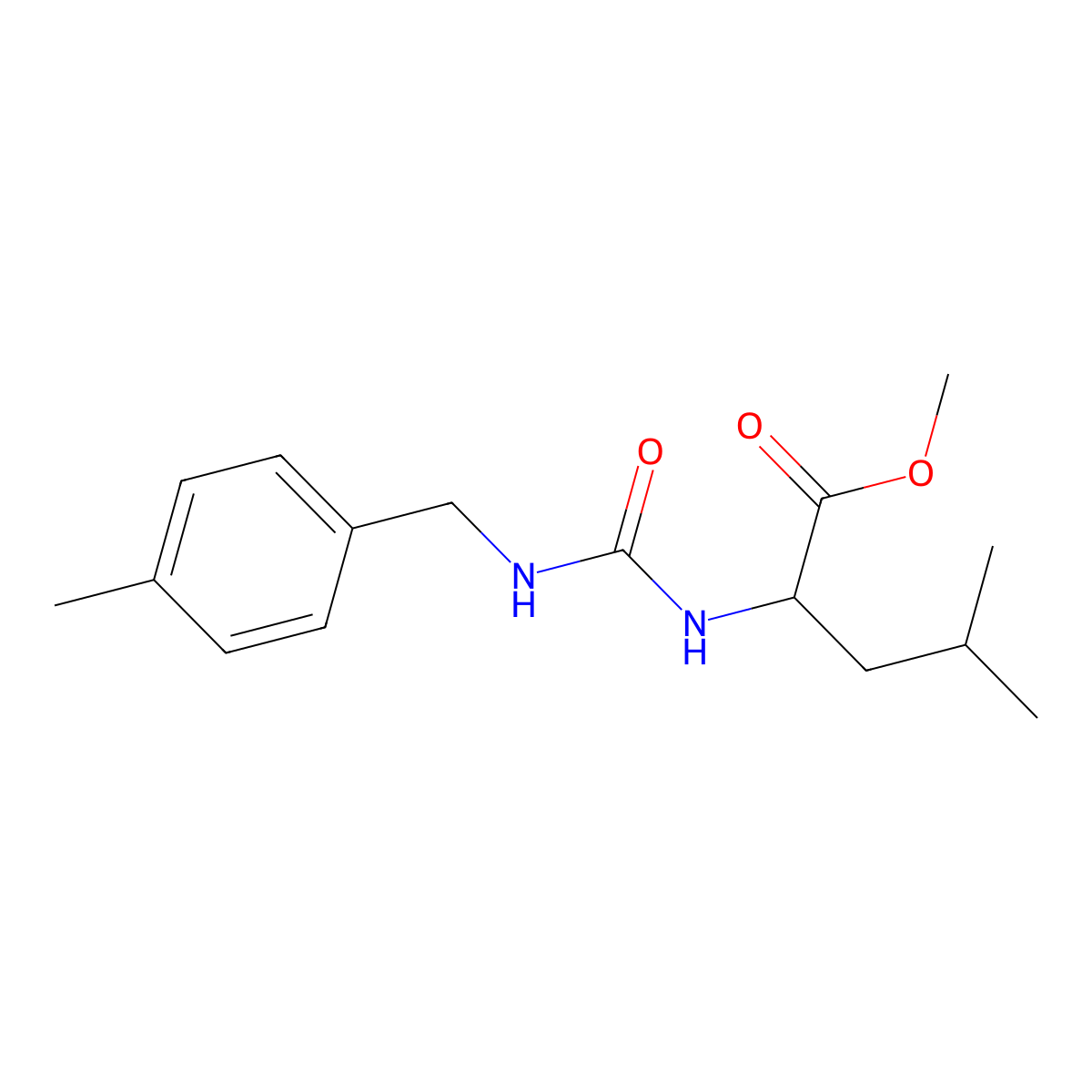 (S)-methyl 4-methyl-2-(3-(4-methylbenzyl)ureido)pentanoate molecular structure, CAS 1173665-82-1
