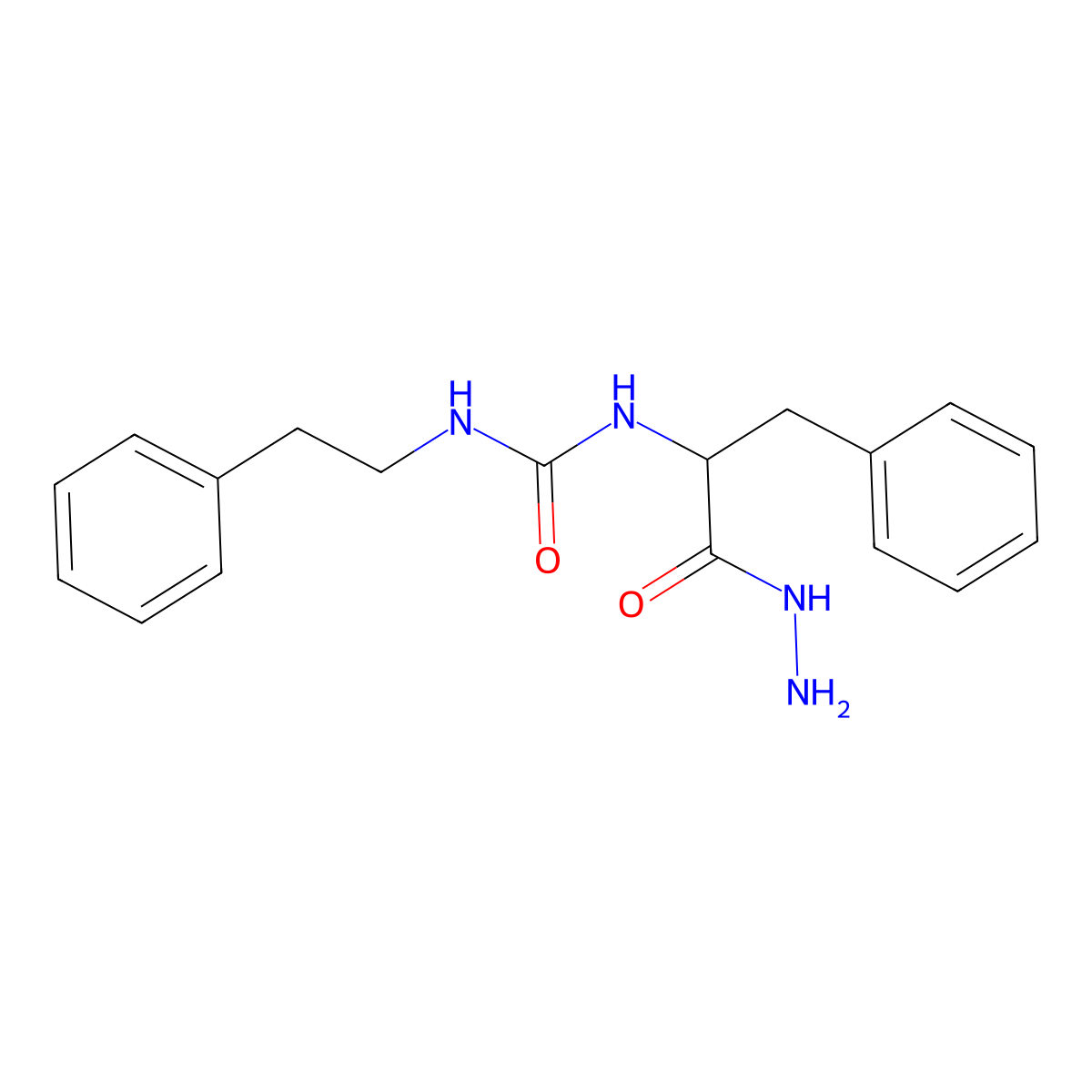 1-[(2S)-1-hydrazinyl-1-oxo-3-phenylpropan-2-yl]-3-(2-phenylethyl)urea molecular structure, CAS 1173669-78-7