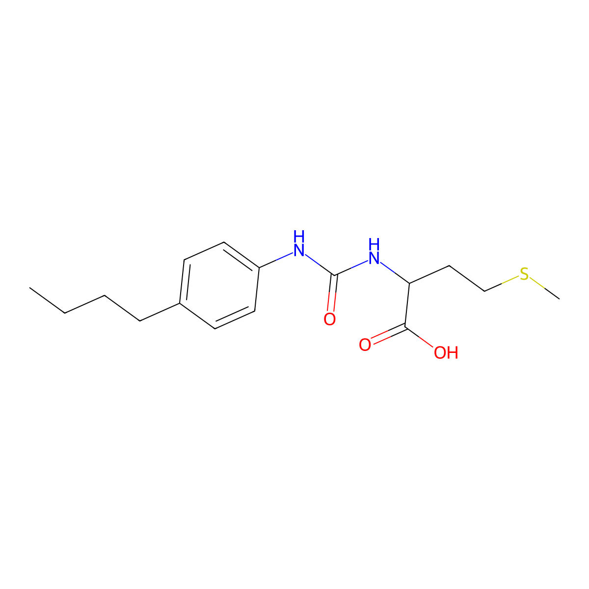((4-butylphenyl)carbamoyl)-L-methionine molecular structure, CAS 1173670-88-6