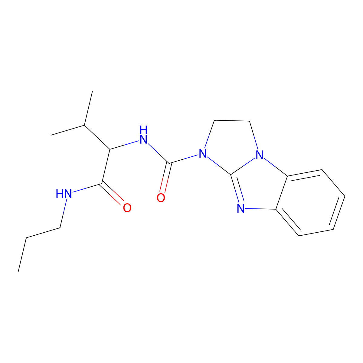 N-[(2S)-3-methyl-1-oxo-1-(propylamino)butan-2-yl]-2,3-dihydro-1H-imidazo[1,2-a]benzimidazole-1-carboxamide molecular structure, CAS 1173671-64-1
