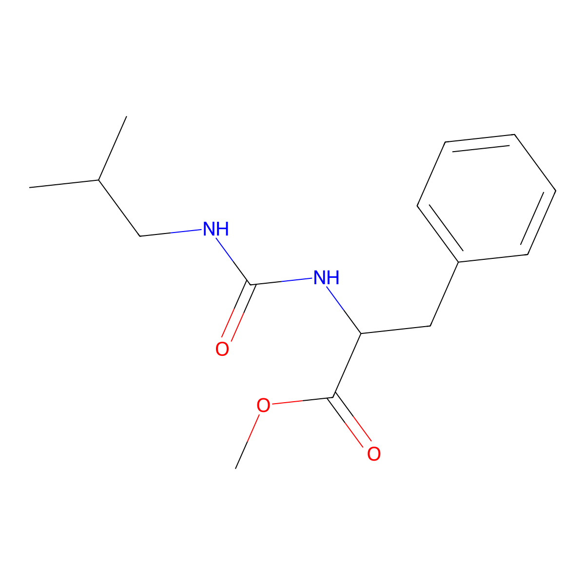 (S)-methyl 2-(3-isobutylureido)-3-phenylpropanoate molecular structure, CAS 1173672-26-8