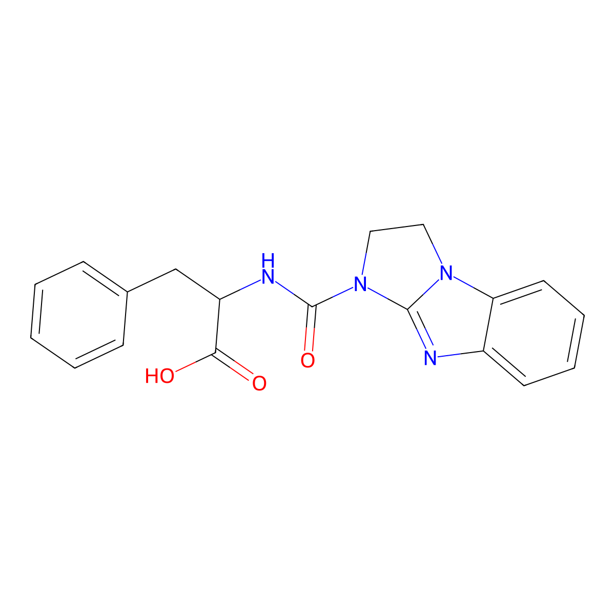 (2S)-2-(1,2-dihydroimidazo[1,2-a]benzimidazole-3-carbonylamino)-3-phenylpropanoic acid molecular structure, CAS 1173672-89-3