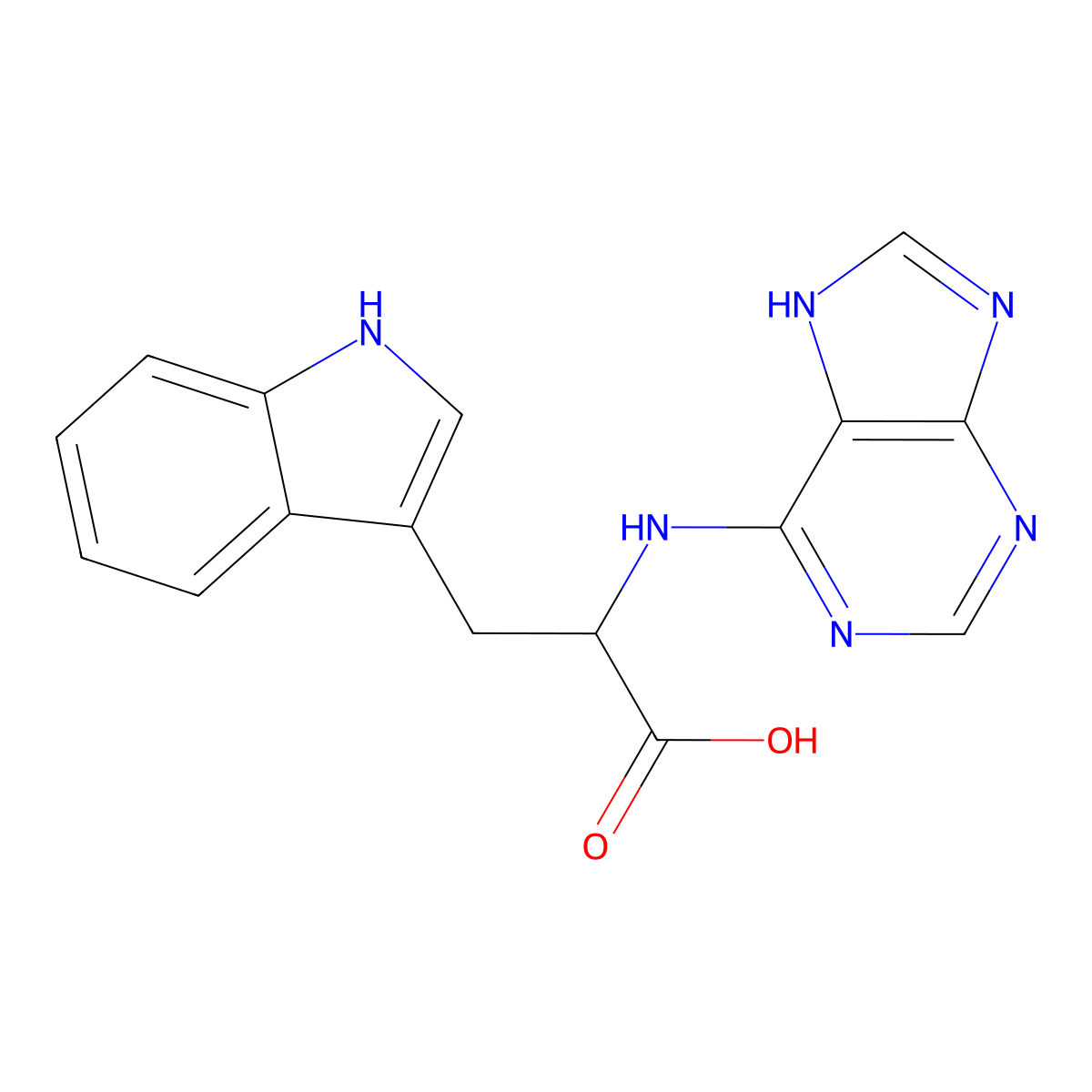 N-9H-purin-6-yl-L-tryptophan molecular structure, CAS 1173674-58-2