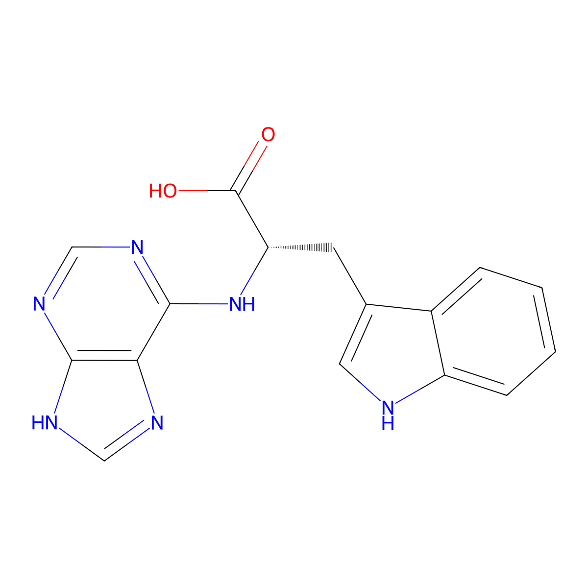 N-9H-purin-6-yl-L-tryptophan molecular structure, CAS 1173674-58-2
