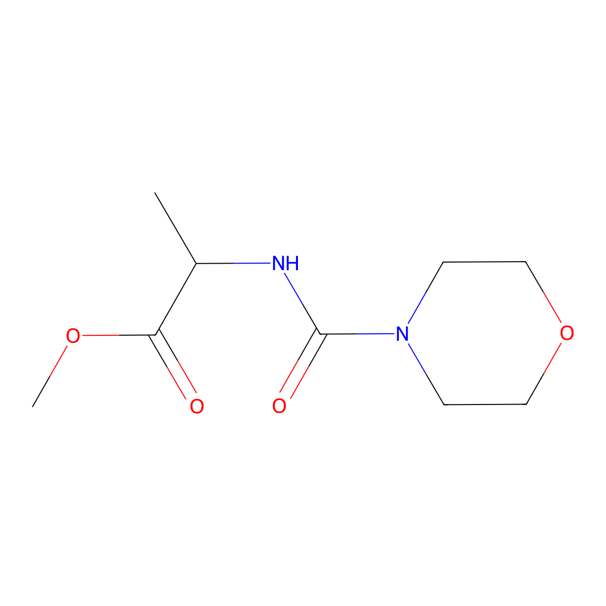 methyl (2S)-2-(morpholine-4-carbonylamino)propanoate molecular structure, CAS 1173675-91-6