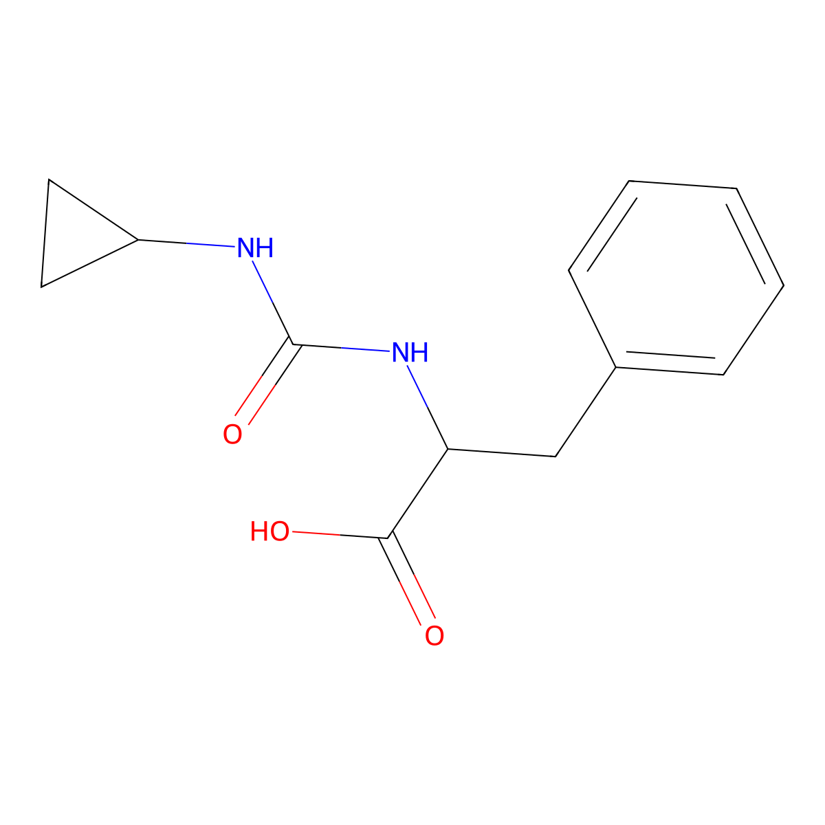 (S)-2-(3-cyclopropylureido)-3-phenylpropanoic acid molecular structure, CAS 1173676-04-4