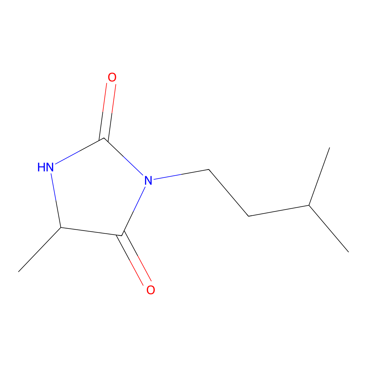 (5S)-5-methyl-3-(3-methylbutyl)imidazolidine-2,4-dione molecular structure, CAS 1173677-08-1