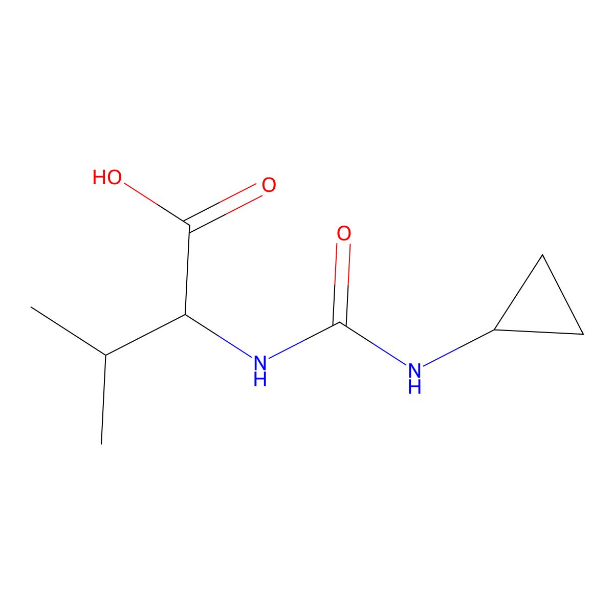 2-(Cyclopropylcarbamoylamino)-3-methylbutanoic acid molecular structure, CAS 1173677-25-2