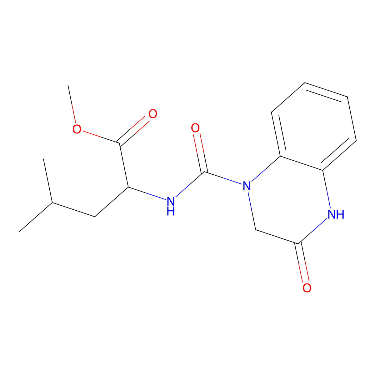 methyl (2S)-4-methyl-2-[(3-oxo-2,4-dihydroquinoxaline-1-carbonyl)amino]pentanoate molecular structure, CAS 1173678-35-7