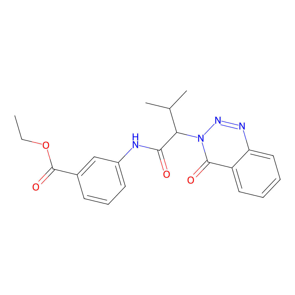 ethyl 3-[[(2S)-3-methyl-2-(4-oxo-1,2,3-benzotriazin-3-yl)butanoyl]amino]benzoate molecular structure, CAS 1173681-00-9