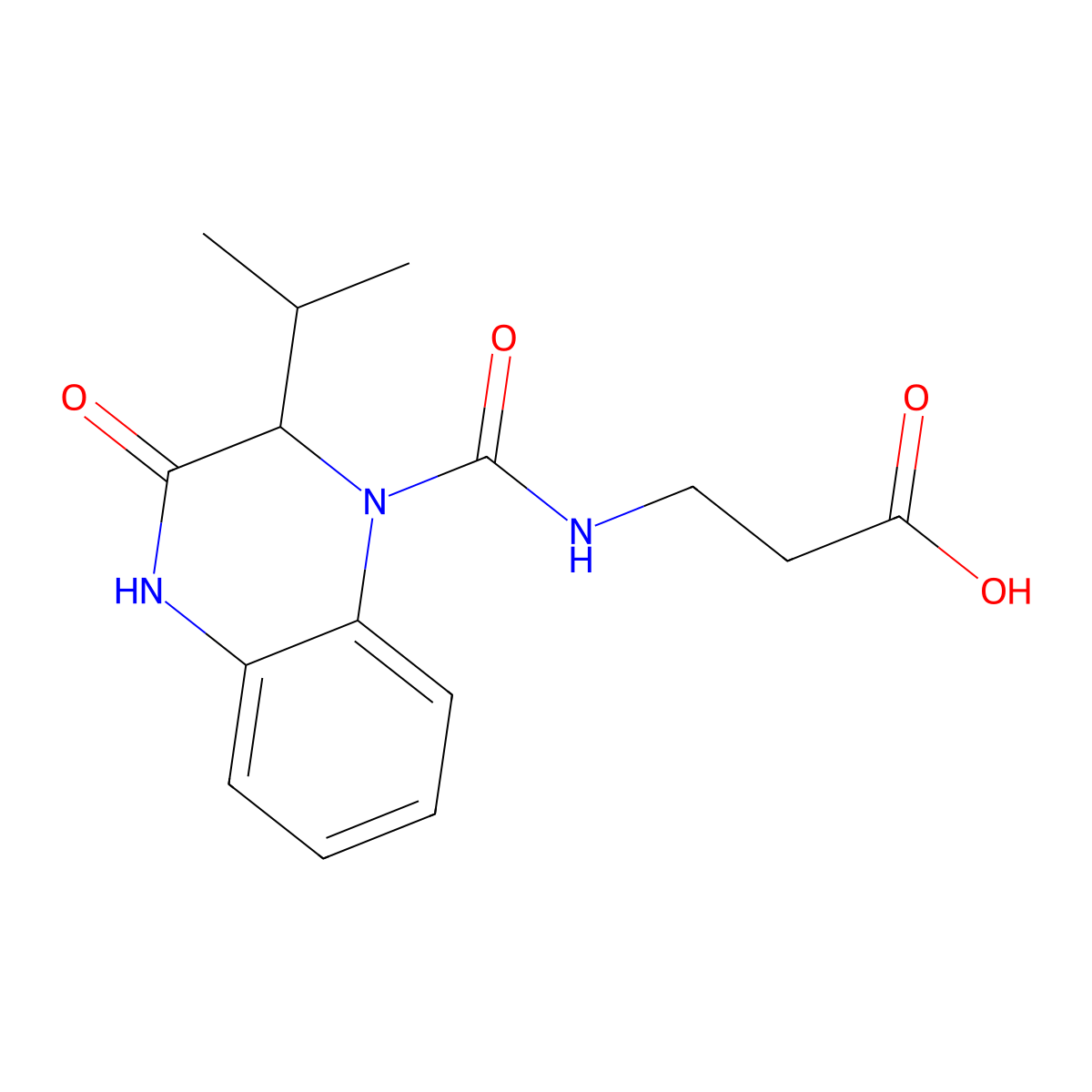 3-[[(2S)-3-oxo-2-propan-2-yl-2,4-dihydroquinoxaline-1-carbonyl]amino]propanoic Acid molecular structure, CAS 1173681-71-4
