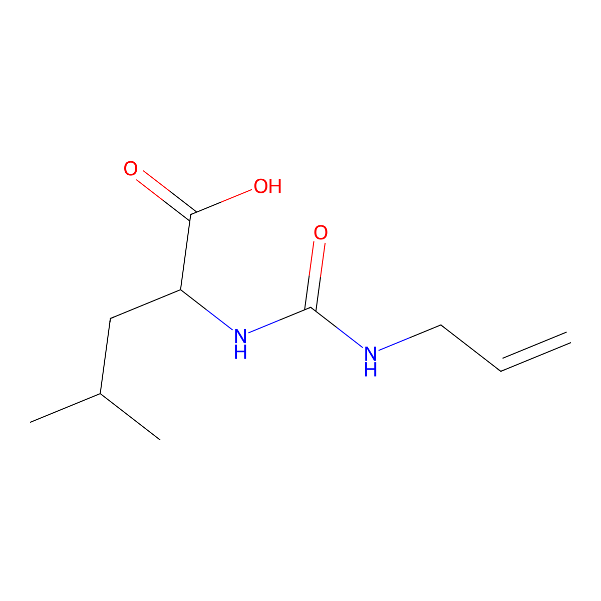 (2S)-4-methyl-2-(prop-2-enylcarbamoylamino)pentanoic acid molecular structure, CAS 1173683-31-2