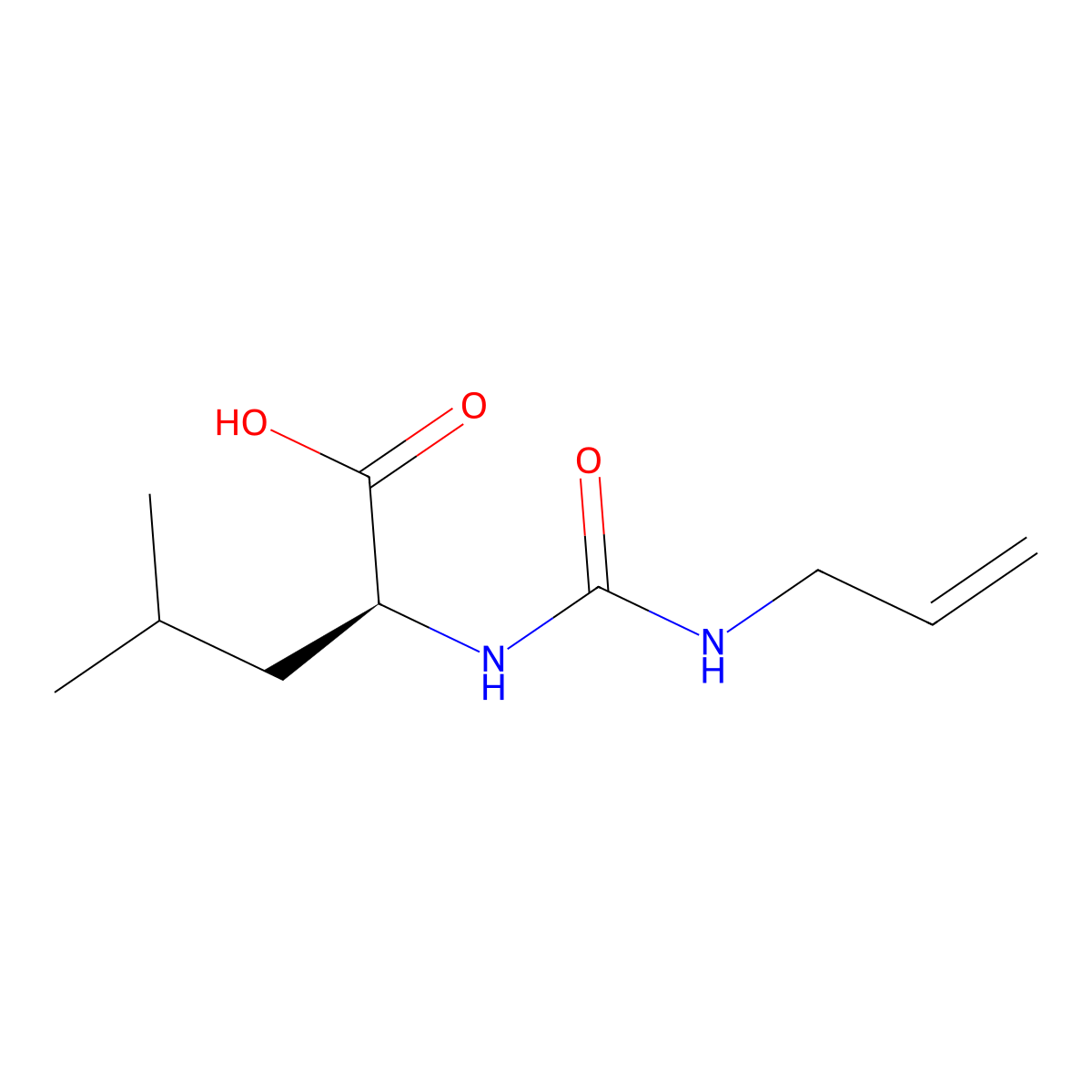 (2S)-4-methyl-2-(prop-2-enylcarbamoylamino)pentanoic acid molecular structure, CAS 1173683-31-2