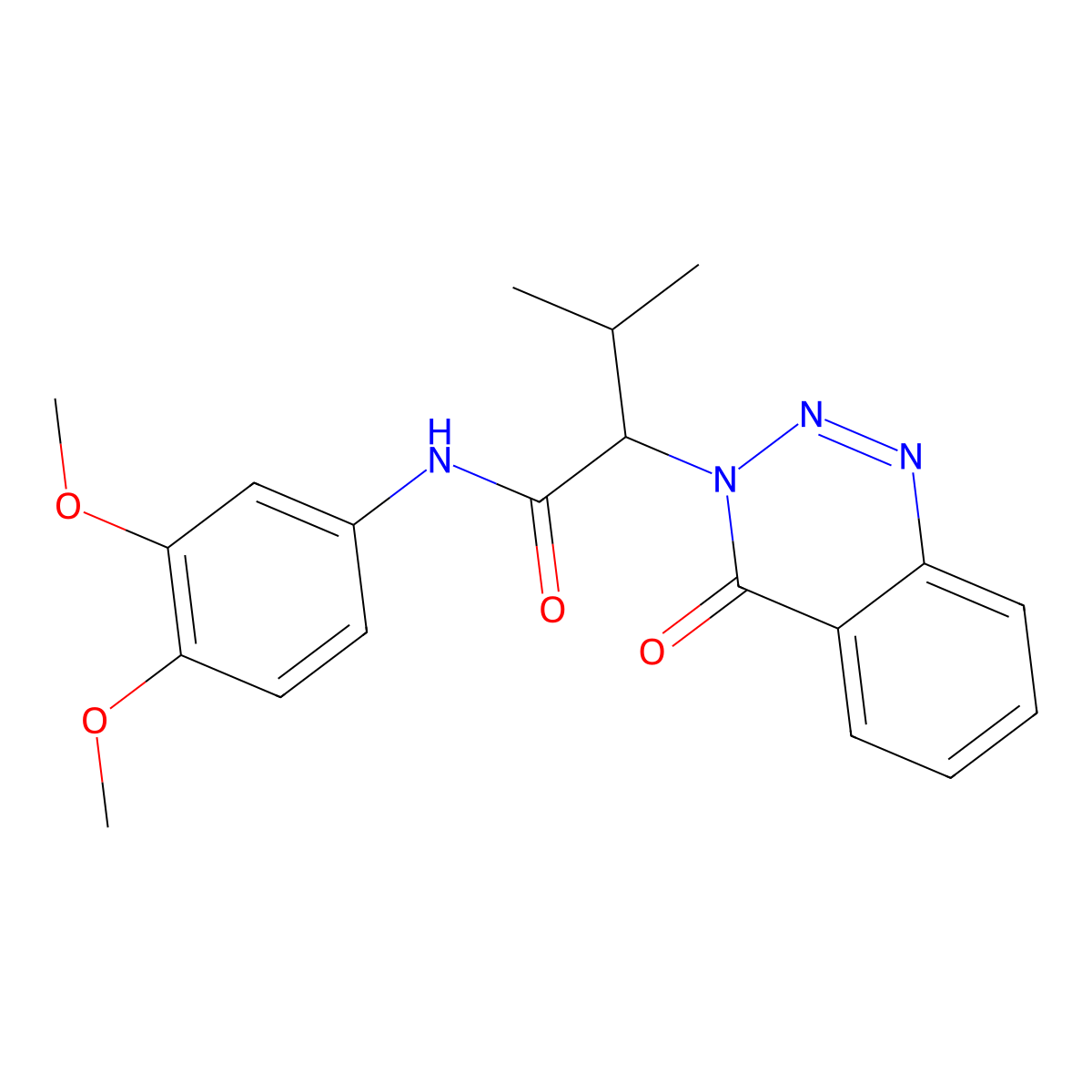 (2S)-N-(3,4-dimethoxyphenyl)-3-methyl-2-(4-oxo-1,2,3-benzotriazin-3-yl)butanamide molecular structure, CAS 1173683-42-5