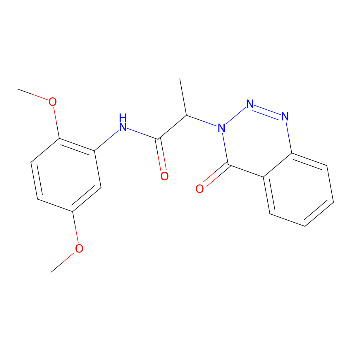 (2S)-N-(2,5-dimethoxyphenyl)-2-(4-oxo-1,2,3-benzotriazin-3-yl)propanamide molecular structure, CAS 1173684-26-8