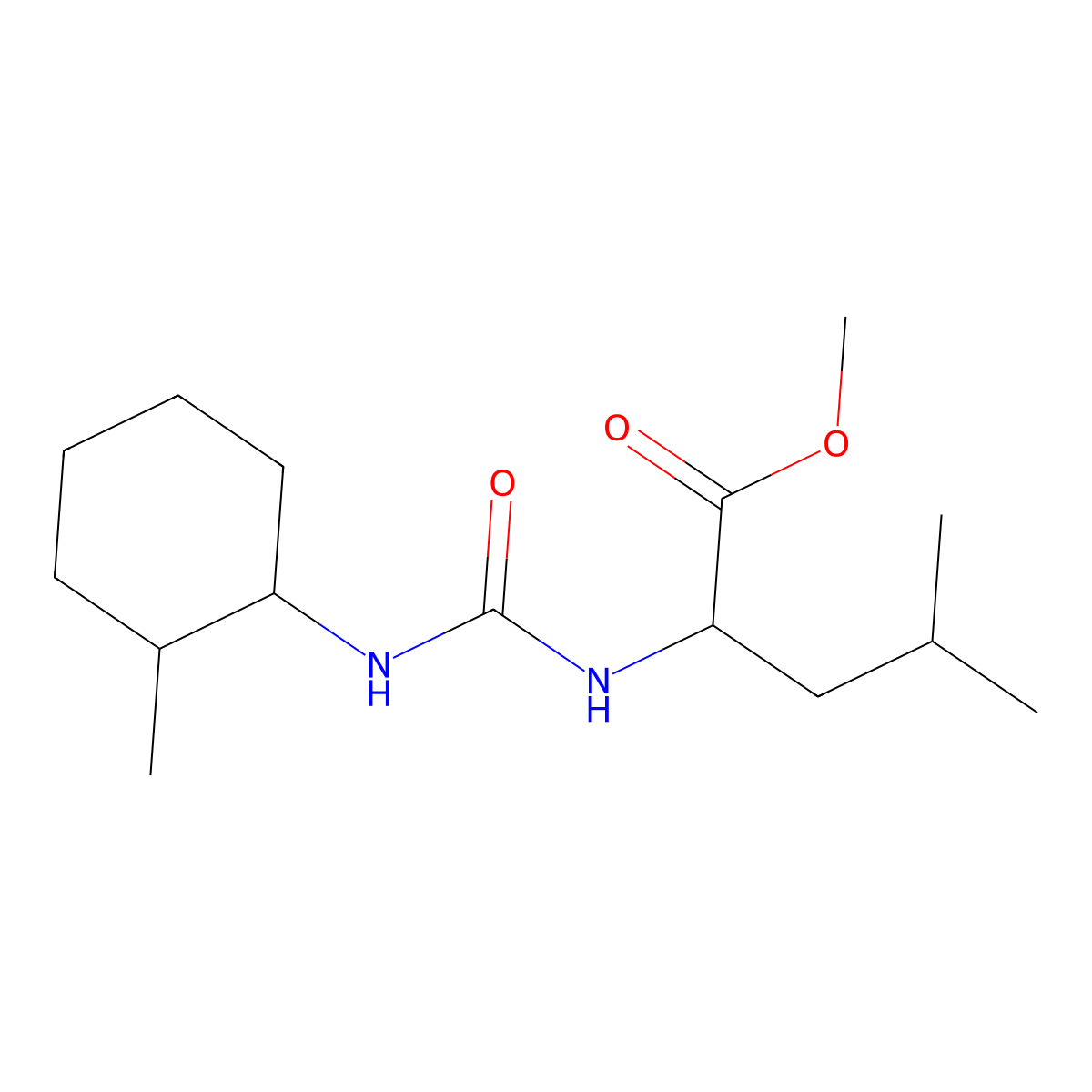 (2R)-methyl 4-methyl-2-(3-(2-methylcyclohexyl)ureido)pentanoate molecular structure, CAS 1173684-44-0