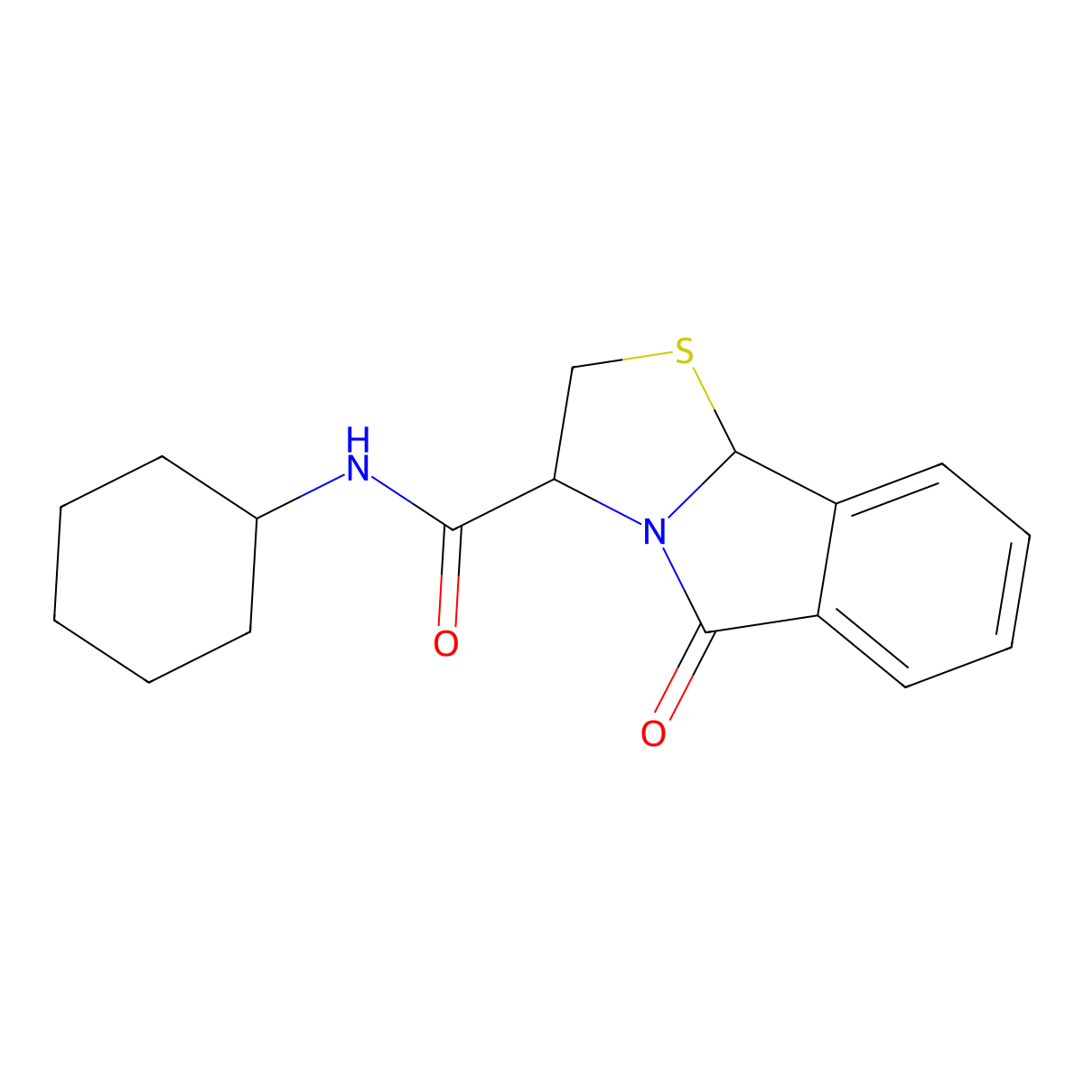 (3R)-N-cyclohexyl-5-oxo-2,3,5,9b-tetrahydro[1,3]thiazolo[2,3-a]isoindole-3-carboxamide molecular structure, CAS 1173686-03-7
