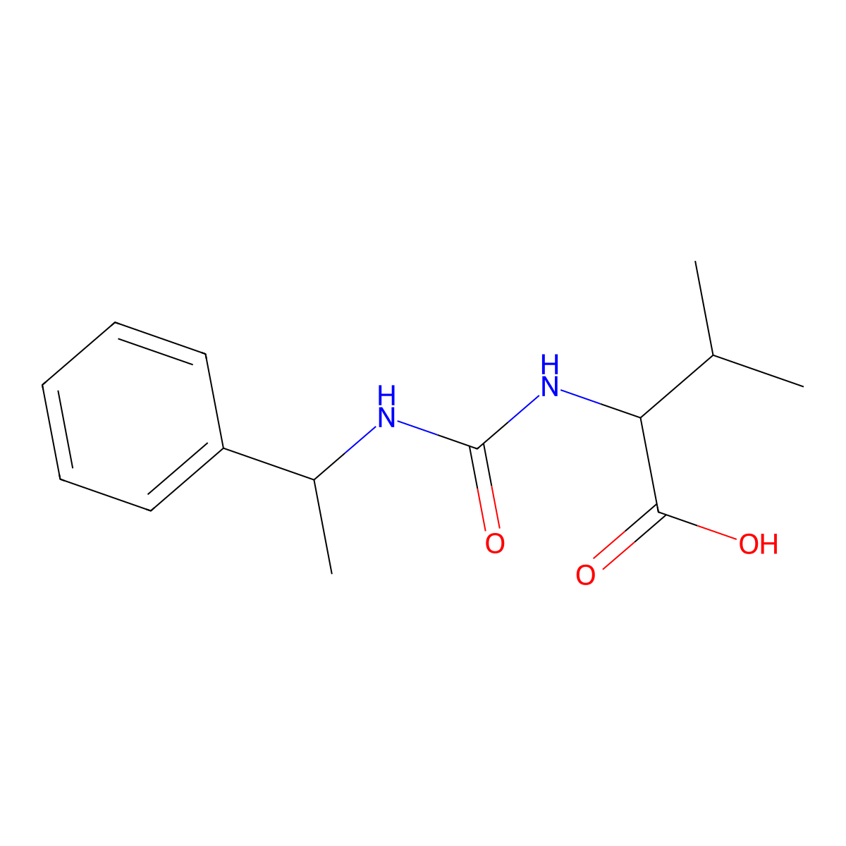 (2S)-3-methyl-2-(1-phenylethylcarbamoylamino)butanoic acid molecular structure, CAS 1173687-98-3