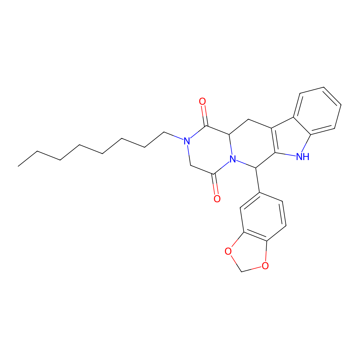 N-Octylnortadalafil molecular structure, CAS 1173706-35-8