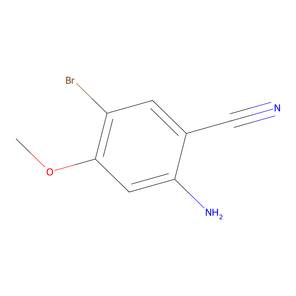 2-Amino-5-bromo-4-methoxybenzonitrile molecular structure, CAS 1173713-05-7