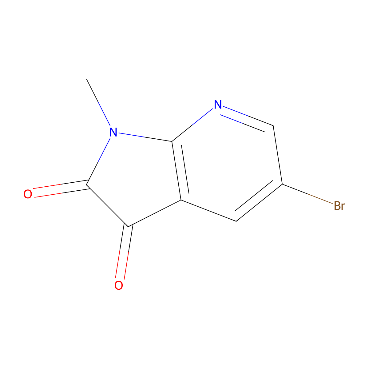 5-Bromo-1-methyl-1H-pyrrolo(2,3-b)pyridine-2,3-dione molecular structure, CAS 1173721-45-3