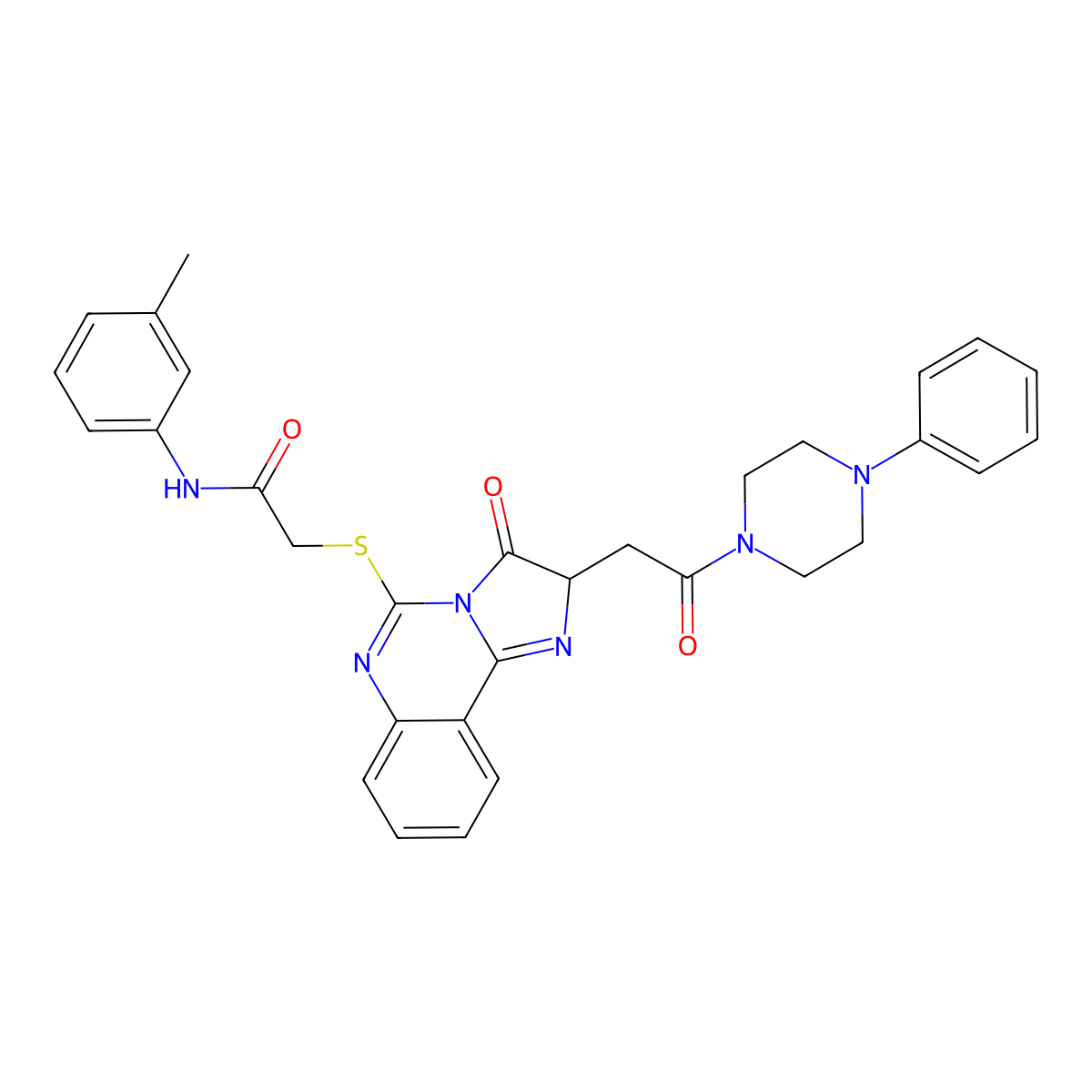 N-(3-methylphenyl)-2-({3-oxo-2-[2-oxo-2-(4-phenylpiperazin-1-yl)ethyl]-2H,3H-imidazo[1,2-c]quinazolin-5-yl}sulfanyl)acetamide molecular structure, CAS 1173726-56-1