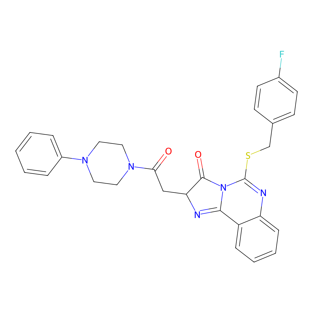 5-{[(4-fluorophenyl)methyl]sulfanyl}-2-[2-oxo-2-(4-phenylpiperazin-1-yl)ethyl]-2H,3H-imidazo[1,2-c]quinazolin-3-one molecular structure, CAS 1173727-07-5