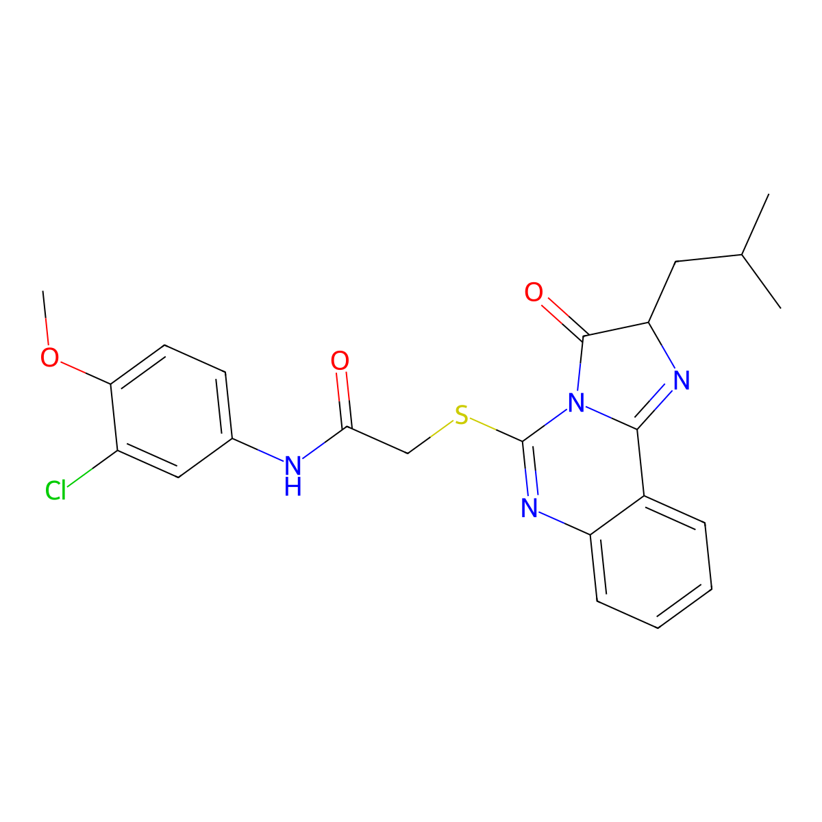 N-(3-chloro-4-methoxyphenyl)-2-((2-isobutyl-3-oxo-2,3-dihydroimidazo[1,2-c]quinazolin-5-yl)thio)acetamide molecular structure, CAS 1173728-33-0